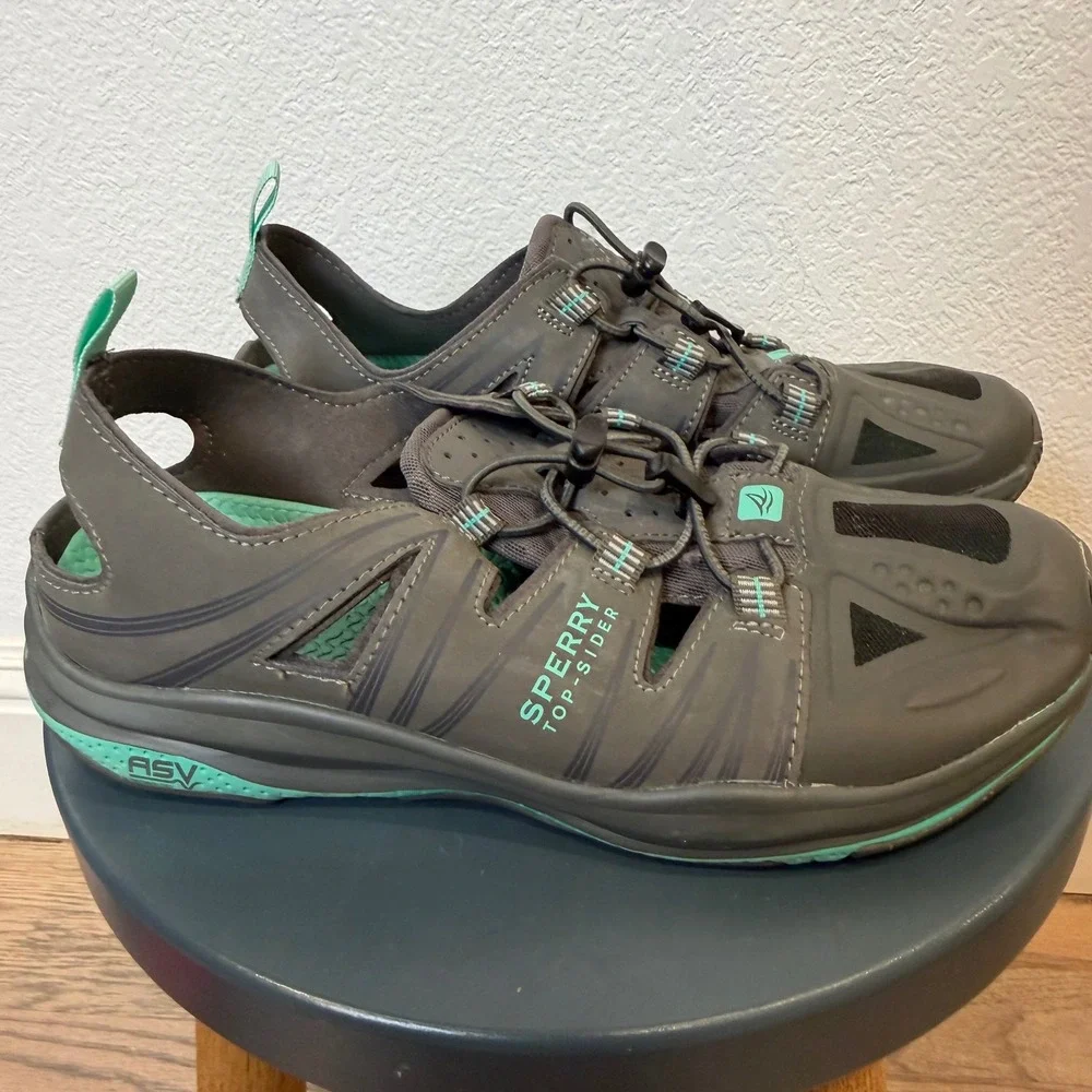Sperry Top‎ Sider Women's Water Shoes Aqua Teal Gray Lace Up Size 7M
